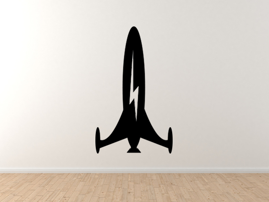 Space Alien #4 – Rocket Ship Lightning Bolt Cosmos Satellite – Vinyl Wall Decal