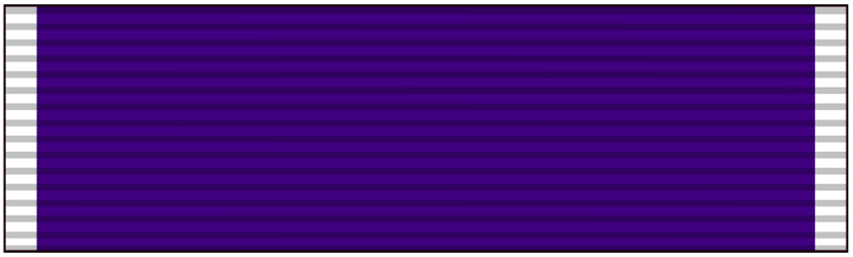 Purple Heart Ribbon Vinyl Decal 3 inches wide