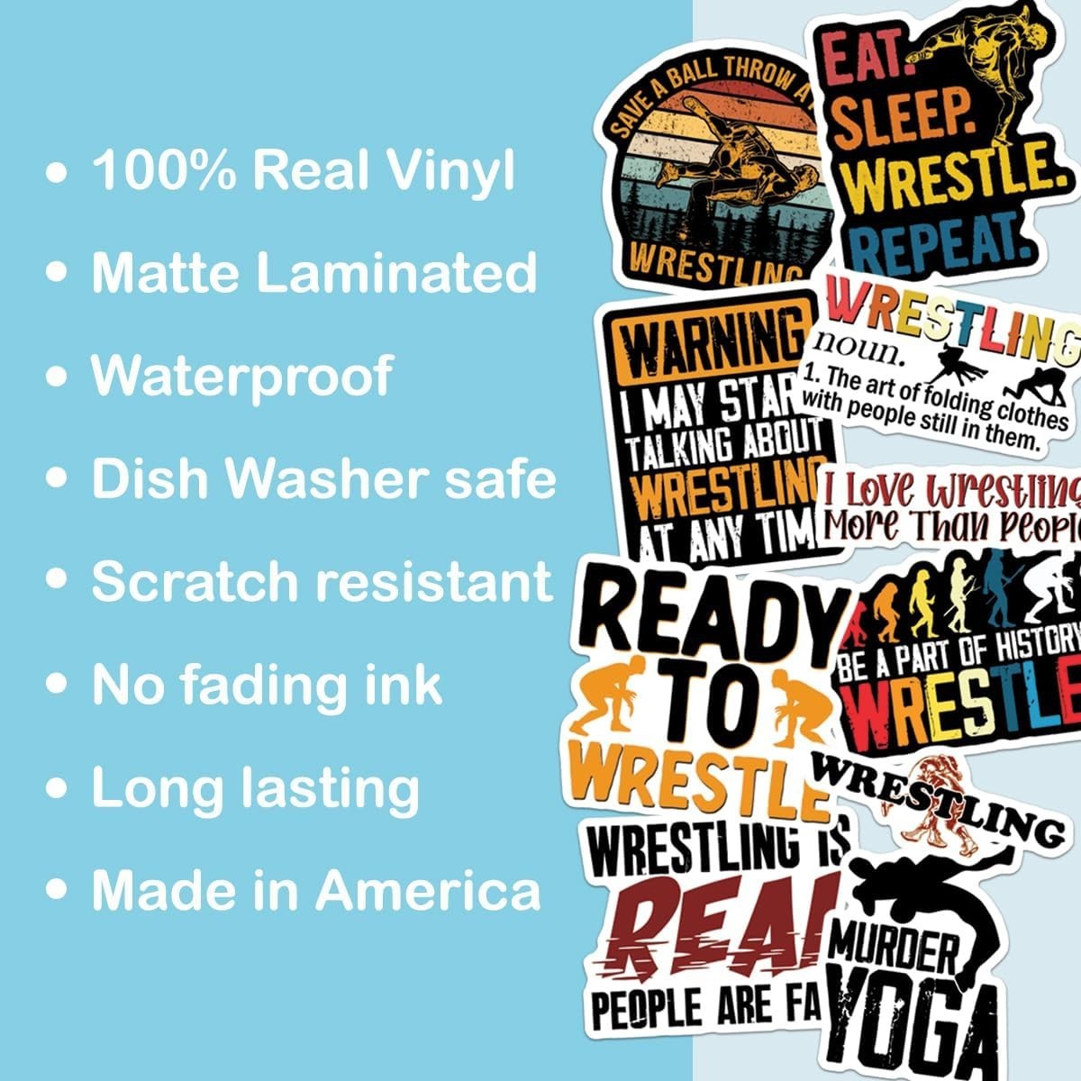 10pcs Wrestling Sticker Wrestling Legends Wrestling Life Humor Gift for Athletes
