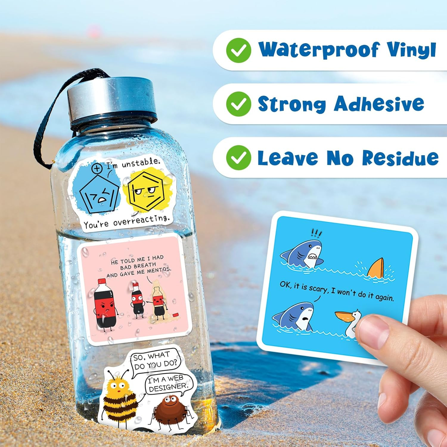200PCS Funny Joke Stickers, Punny Dialogue Meme Decals | Dad Joke, for Water Bot