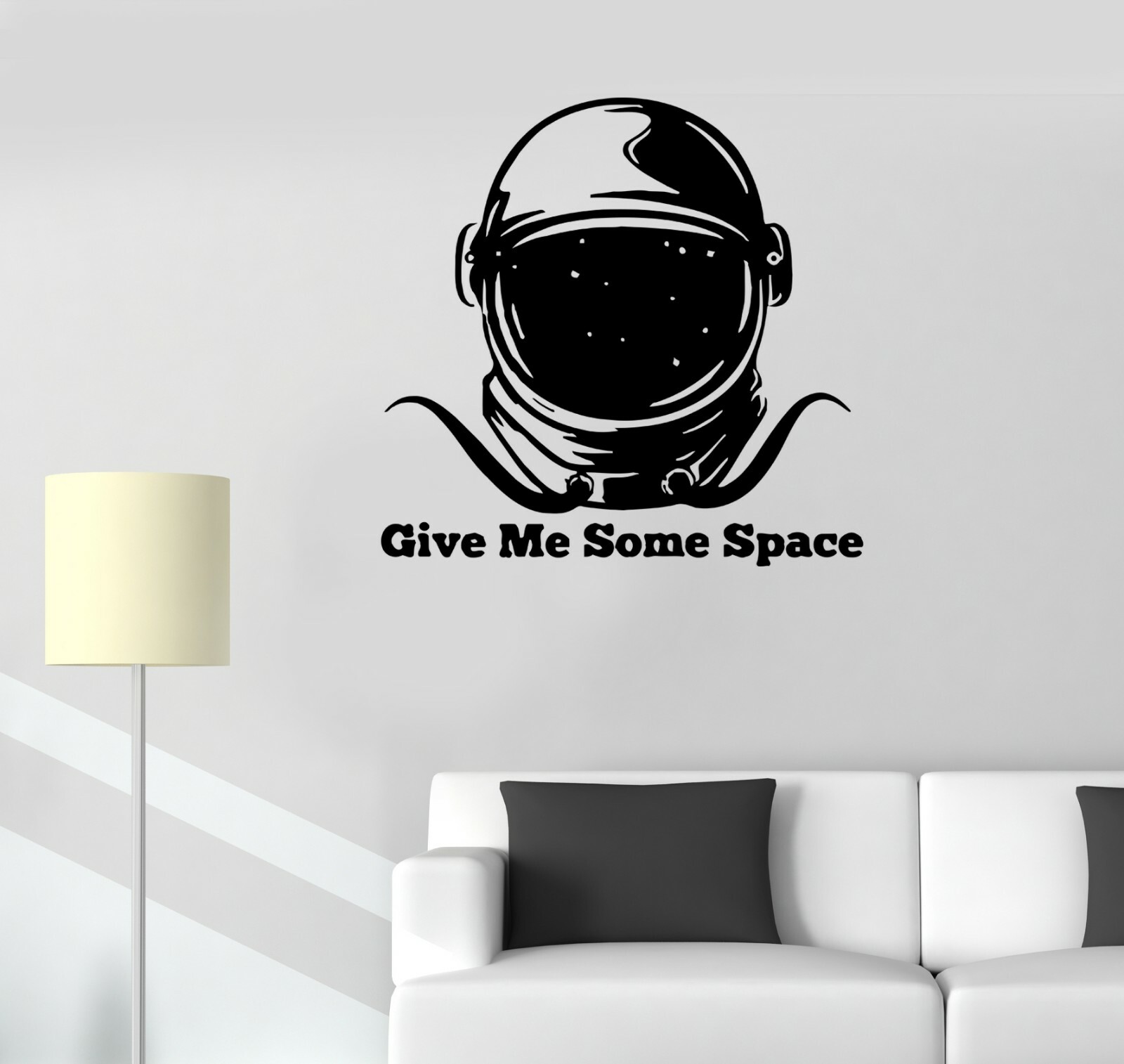 Wall Decal Spacesuit Astronaut Space Words Lettering Vinyl Sticker (ed1783)