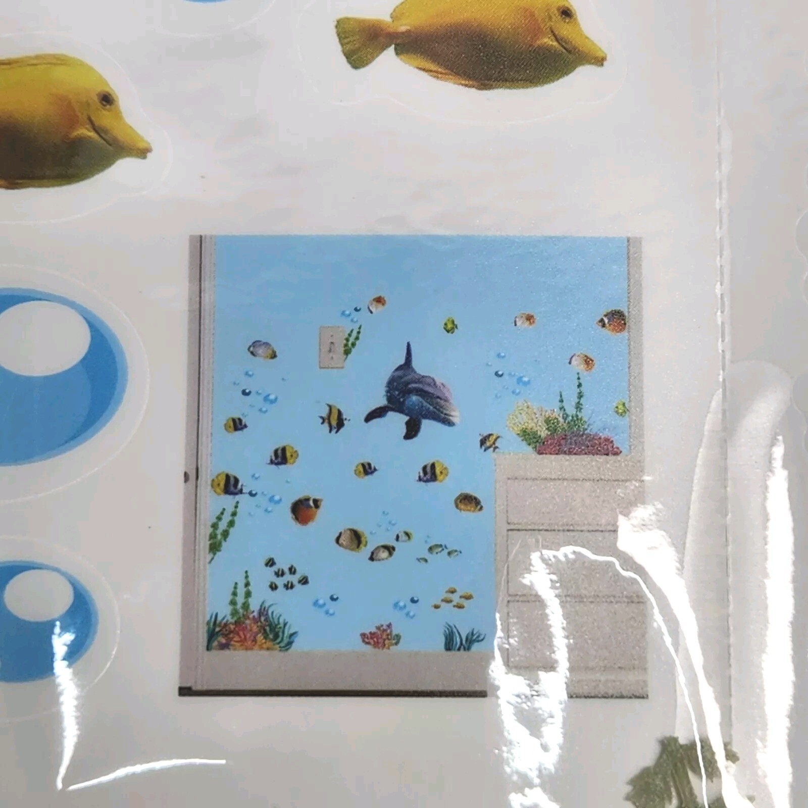 Ocean Life Wall Decals Shark Whale Turtle Dolphin Fish Peel & Stick Wall Set