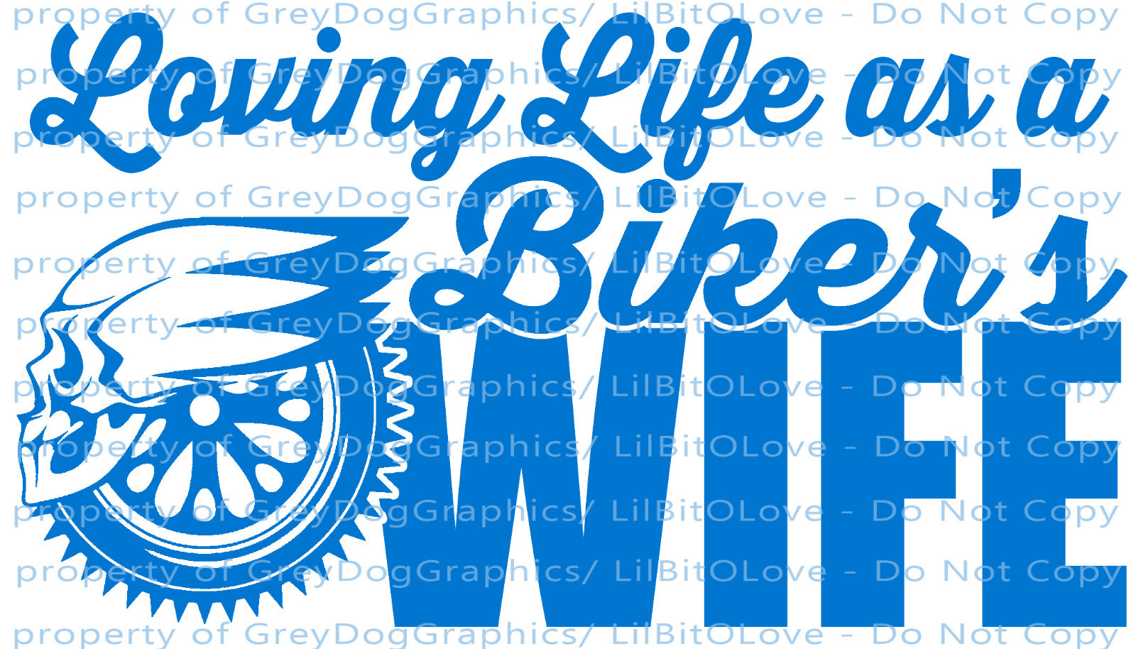Loving Life as a Biker's Wife Vinyl Decal Sticker Motorcycle Skull Harley Hog