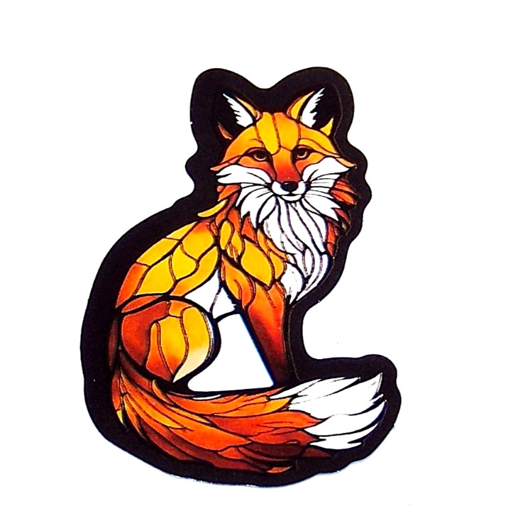 STAINED GLASS – Die Cut Sticker Decal Stained Glass Fox