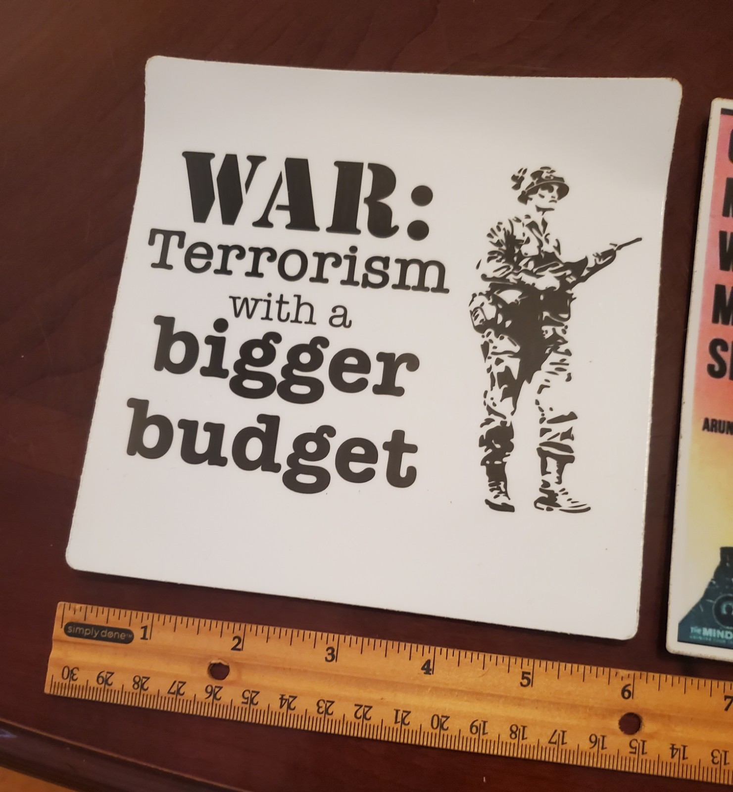 ANTI War ANTI Terrorism Stickers (2) HUGE 6X6 DESIGN