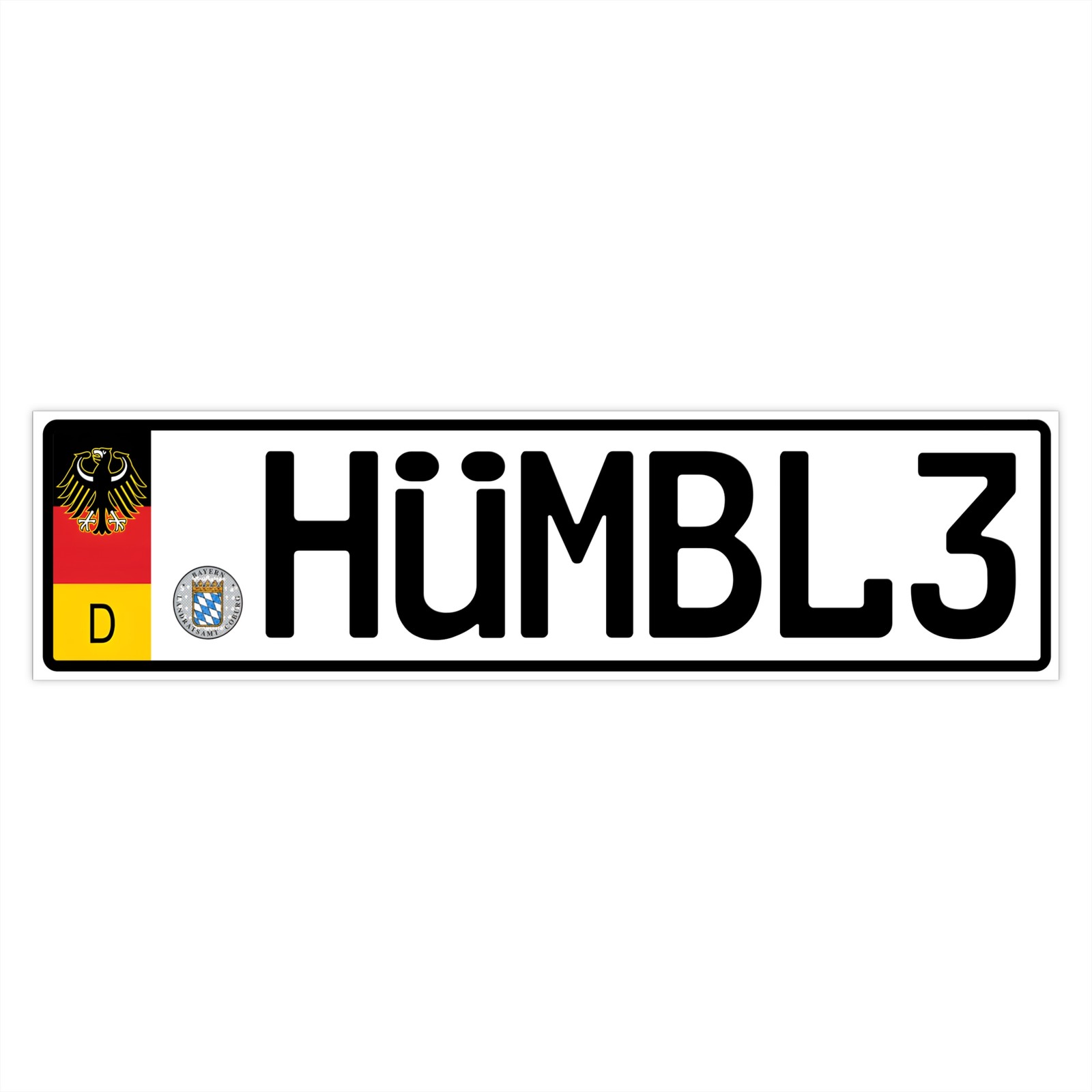 HÜMBL3 License Plate Sticker – Vintage European Style Bumper Sticker