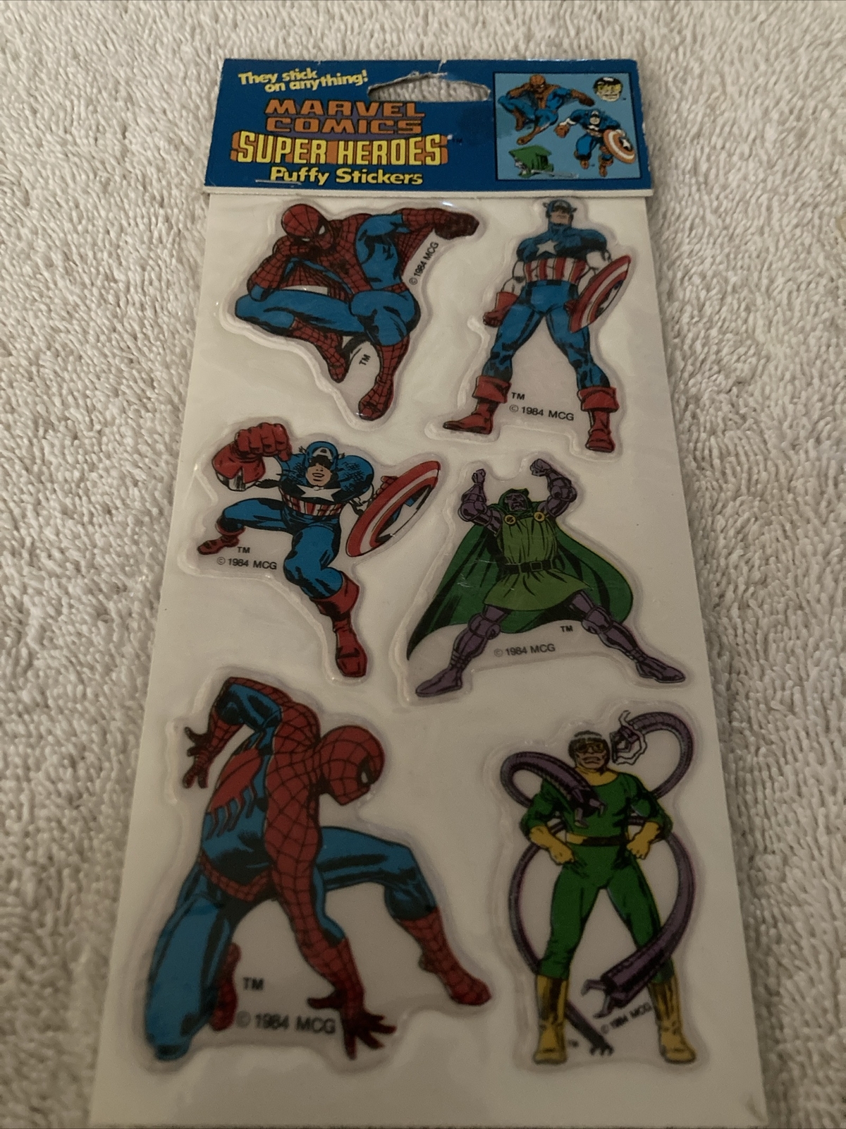 Vintage 1984 Marvel Comics – Super Heroes Puffy Stickers – New Sealed