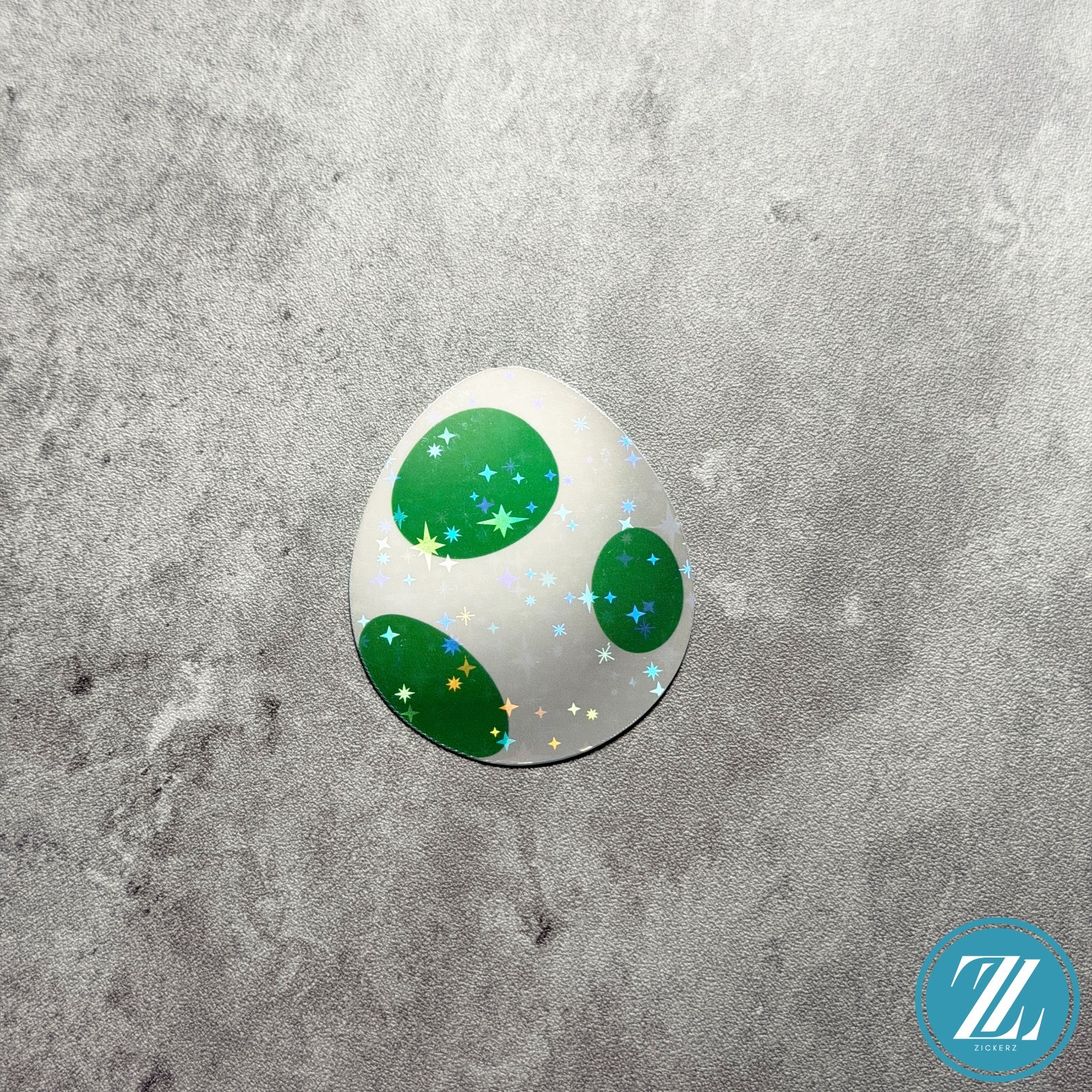 Mario Kart Yoshi Egg Sticker, Holographic Super Mario Sticker
