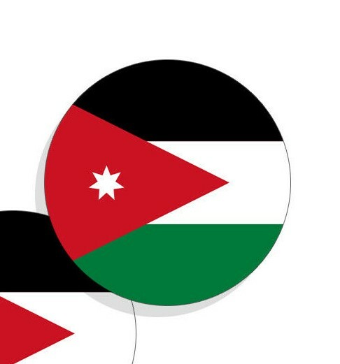 Jordan Flag Stickers Flag Decals Vinyl Round Indoor Outdoor Circles 4 pack