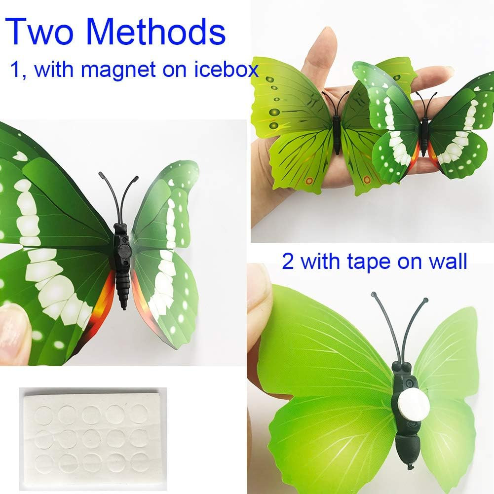 36Pcs 3D Colorful Butterfly Wall Stickers DIY Art Decor Crafts for Party Nursery