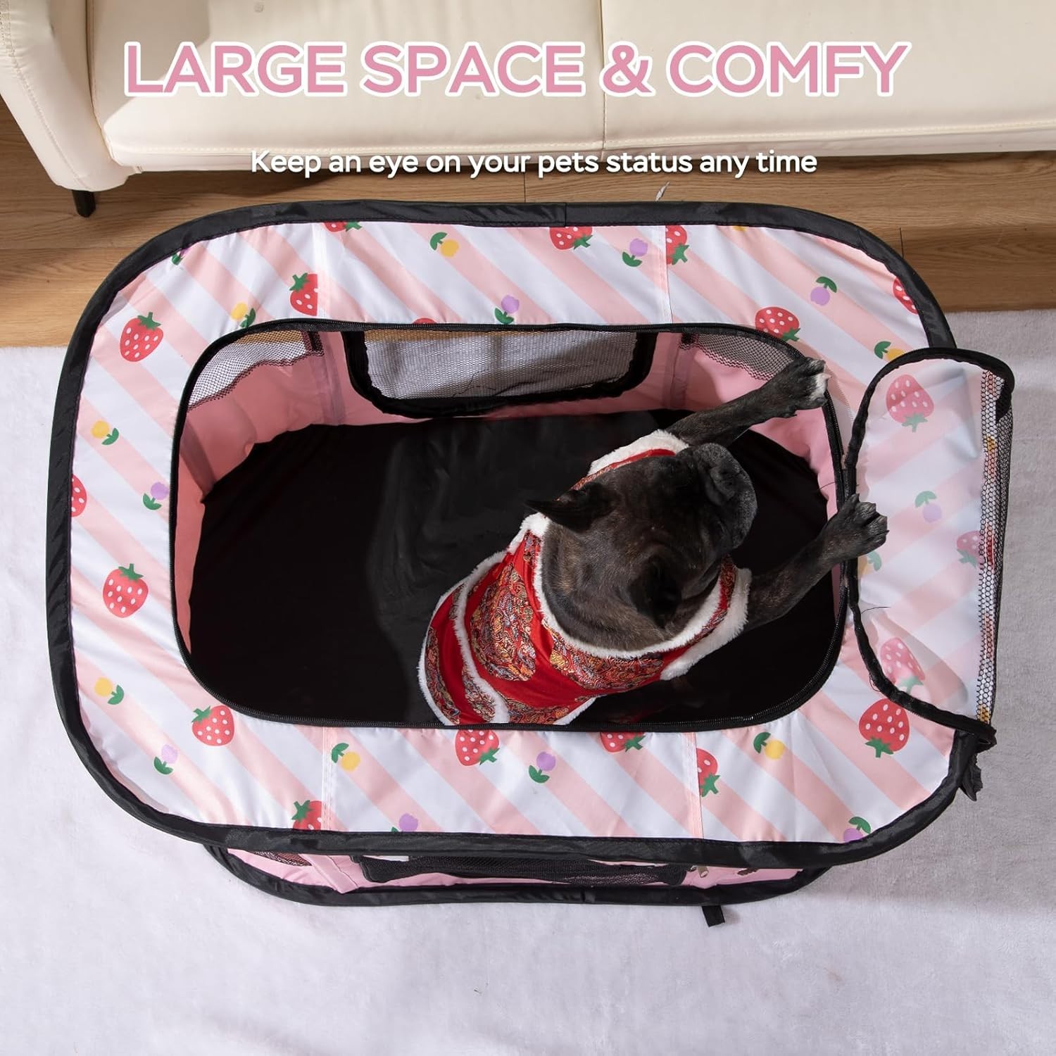 Portable Pet Cat Playpen,Cat Cages Indoor Collapsible Dog Crates Tent Kennel Pla