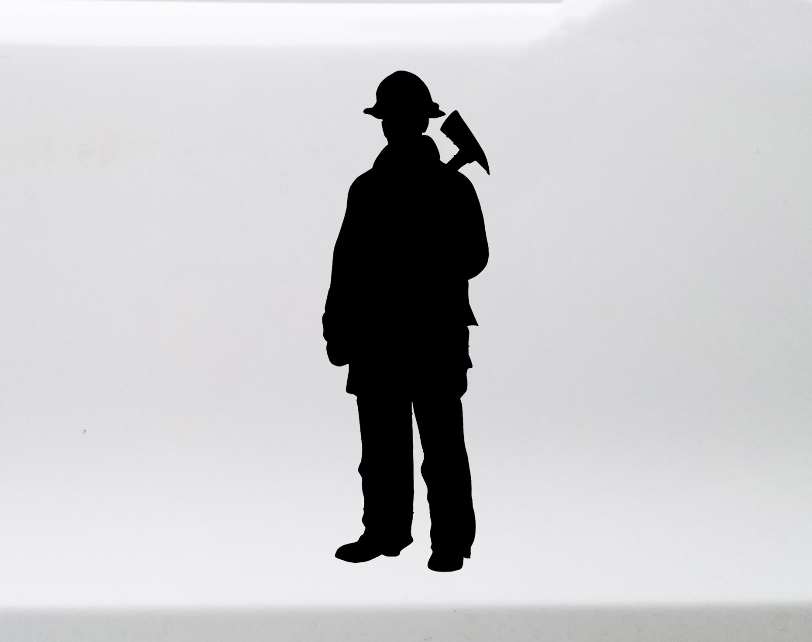 Firefighter Vinyl Decal Axe Standing Fireman Firewoman FD VFD Die Cut Sticker