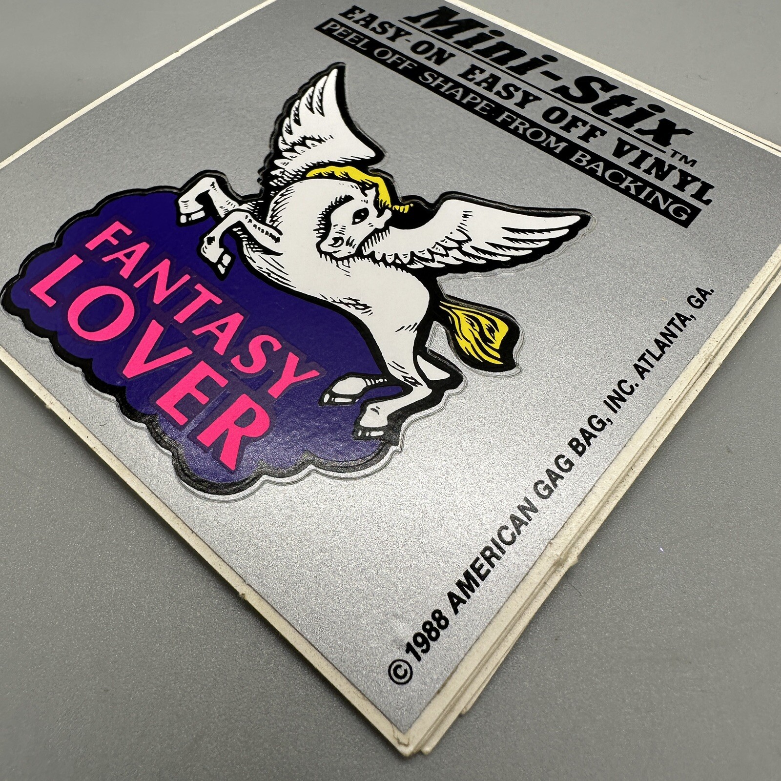 1988 Vintage "Fantasy Lover" Black Light Retro Vinyl Sticker Cut-Out Shape