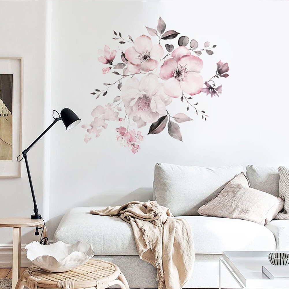 1*Set Of Pink Flowers Vinyl Decal Wall Sticker Mural DIY Art Room Home Decor