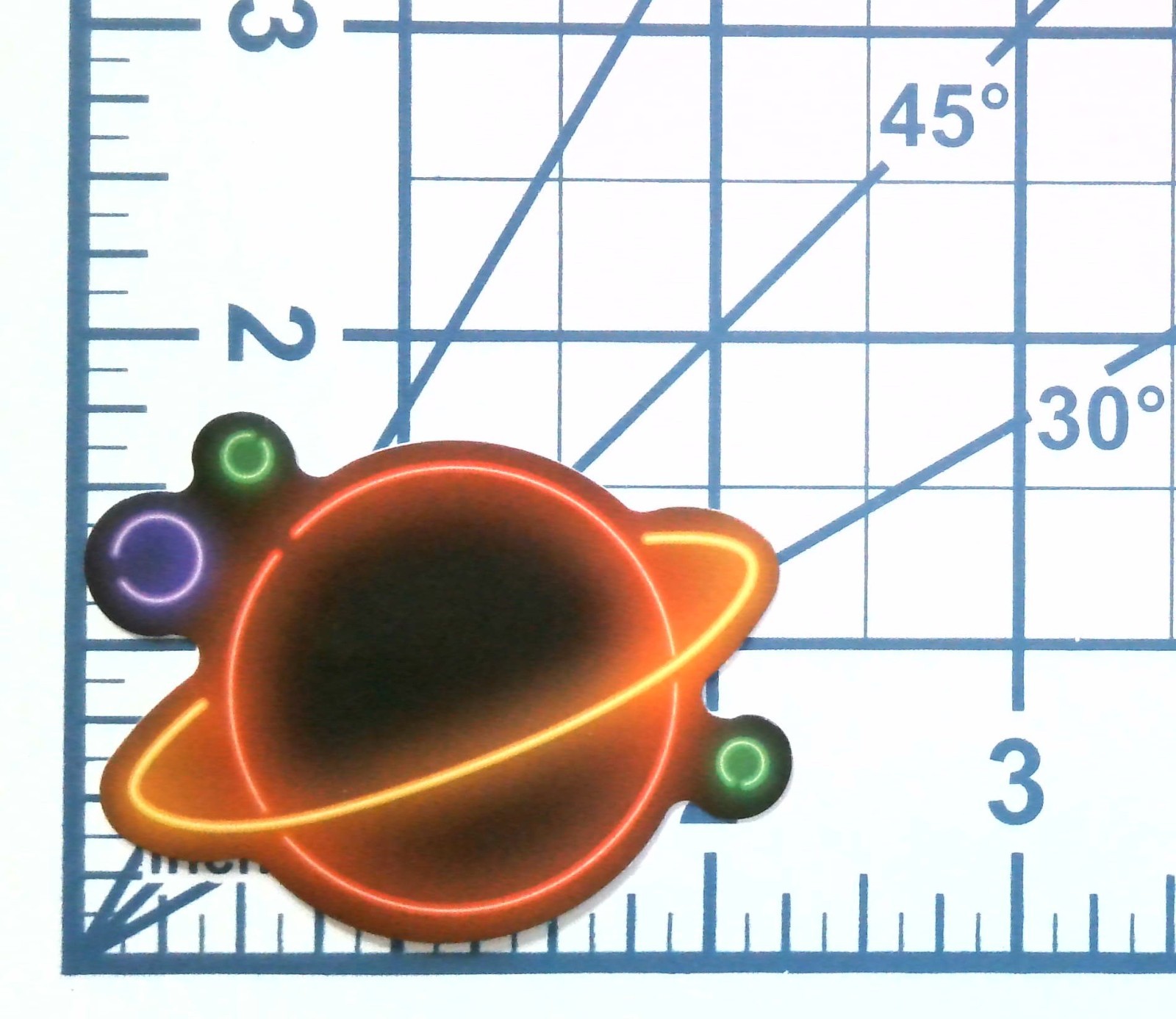 Neon Planet Rings Sticker Die Cut Vinyl Decal Space Sci Fi Retro Laptop Journal
