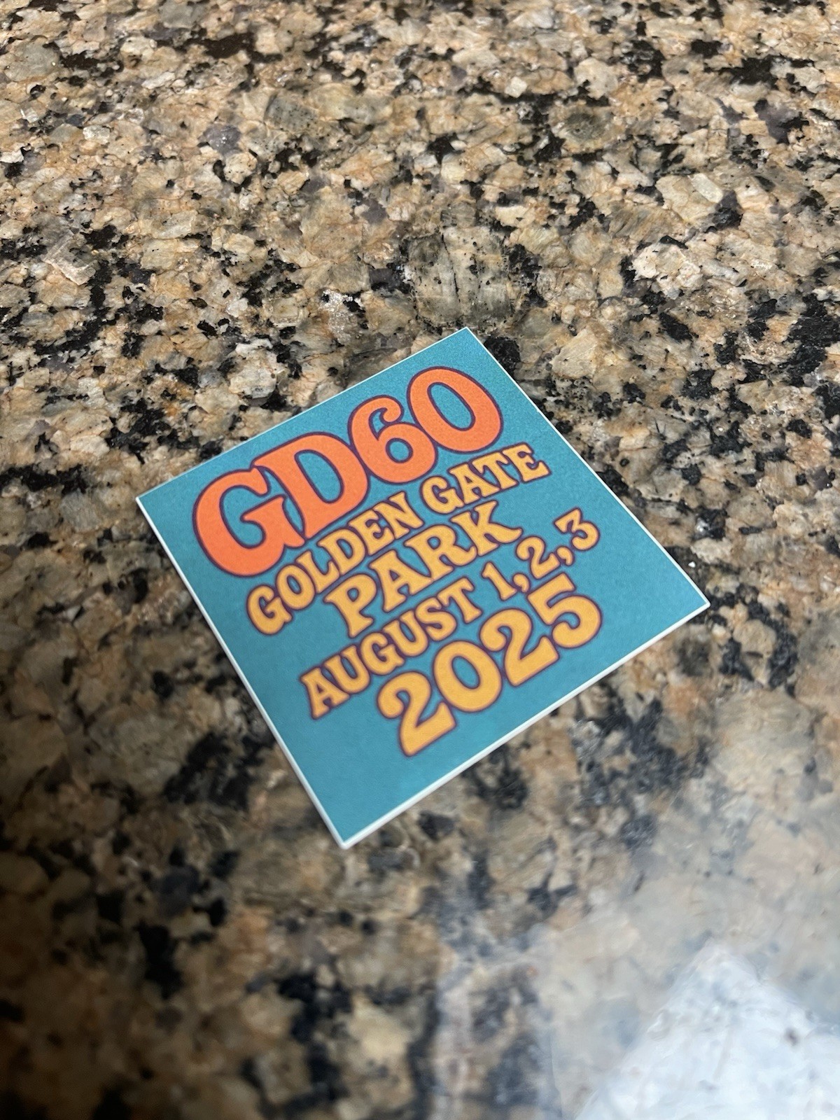 GD60 Grateful Dead Sticker 60th Dead and Company Golden Gate Park 2025
