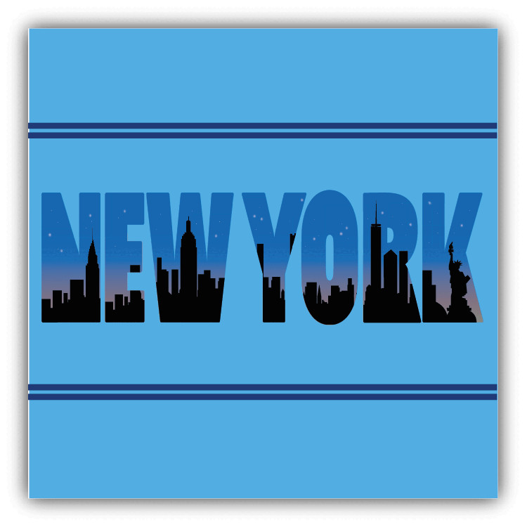 New York City Silhouette Slogan Travel Car Bumper Sticker Decal