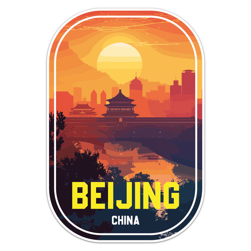 Sunrise China Beijing City Car Bumper Sticker Vinyl Decal