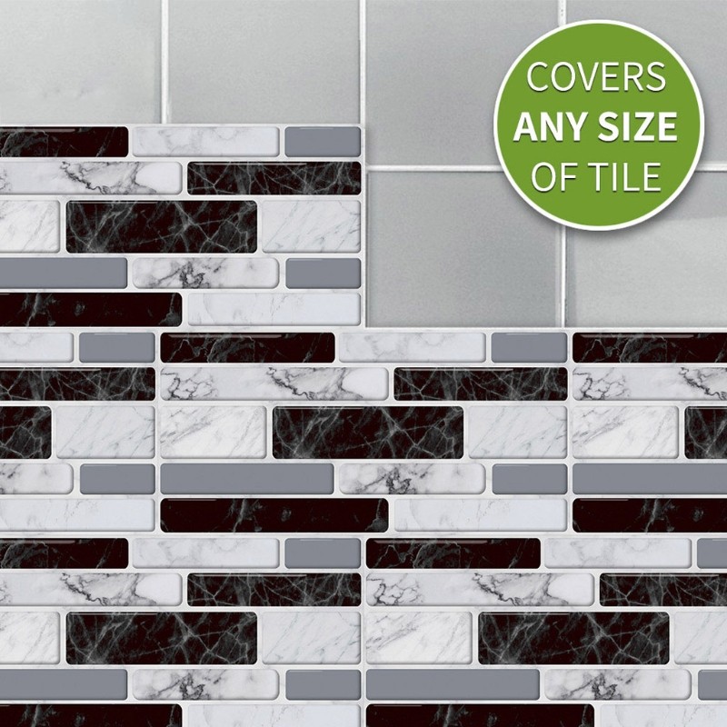 27pcs Waterproof Imitation Brick Tile Stickers DIY Kitchen Floor Home Decoration
