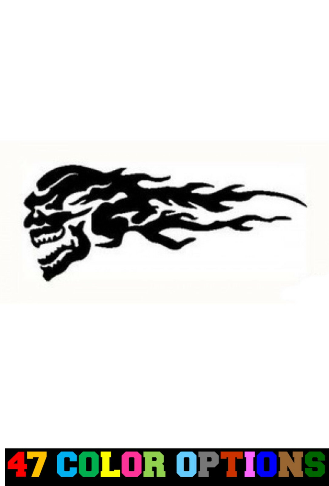 Vinyl Decal Truck Car Sticker Laptop – Horror Zombie Flying Flame Skull
