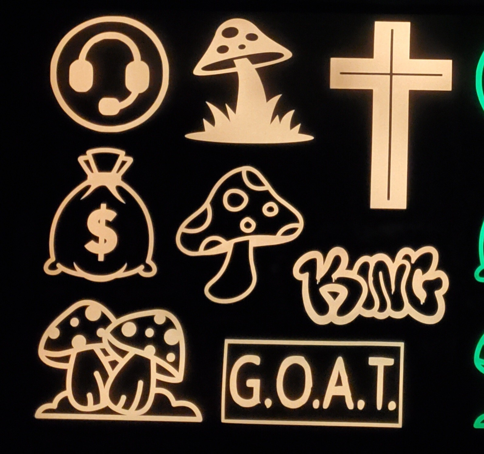 Glow In The Dark Vinyl Decals Gamers Lit Studios Medium Decor New Full Sheets