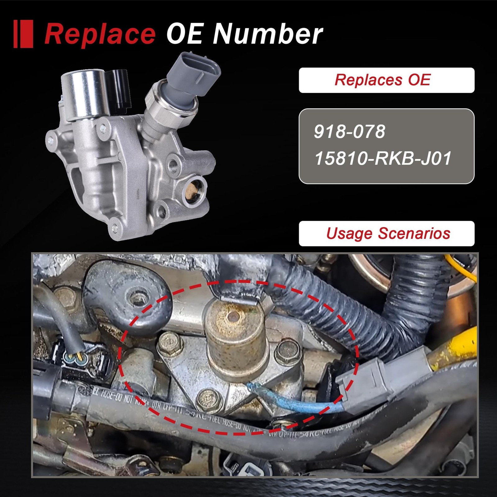 RLP VTEC Solenoid Engine Variable Valve Timing (VVT) Solenoid 918-078 Compati…