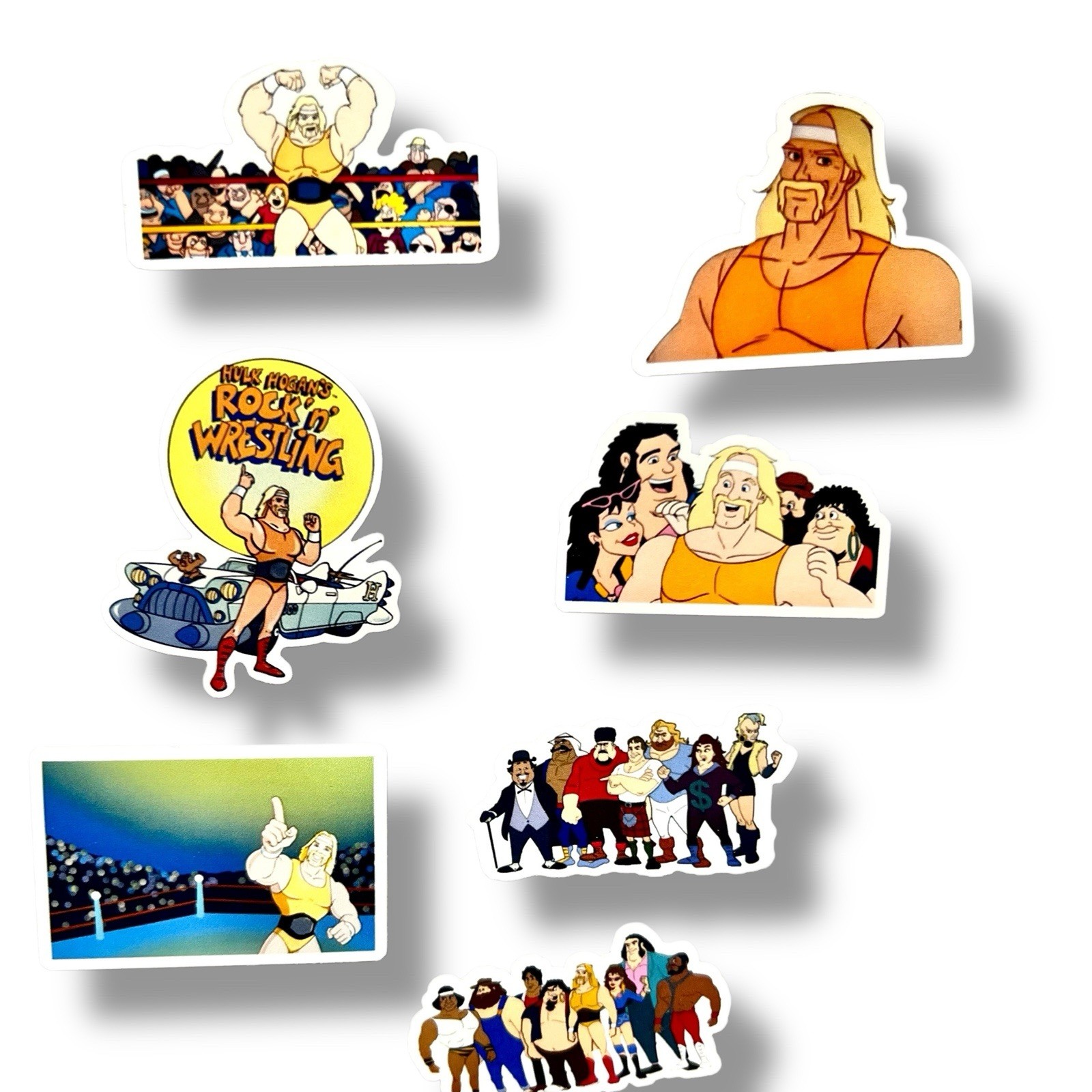Hulk Hogan's Rock 'n' Wrestling Saturday Morning Cartoon Matte Sticker 5 pack