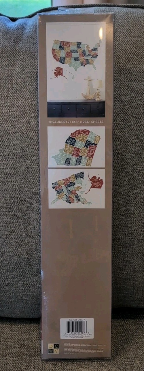 DCWV USA United States of America Map Wall Decal School Home Decor 40" X 32" New