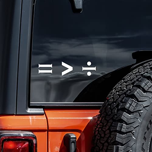 White 8" x 8" Vinyl Sticker for Auto, Car, Truck, Wall Symbols