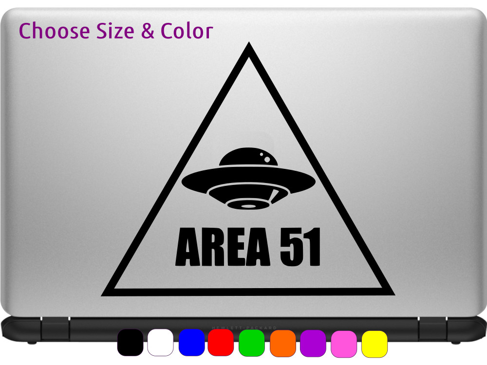 AREA 51 CONSPIRACY UFO Vinyl Decal Wall Laptop Car Sticker CHOOSE SIZE COLOR
