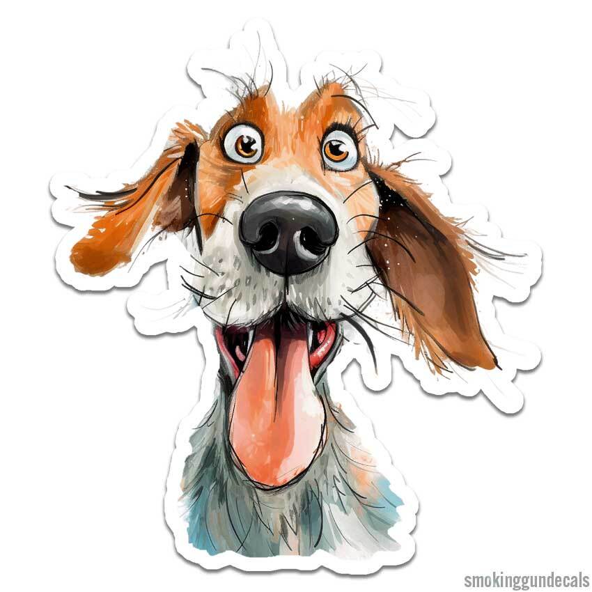 Happy Dog Good Boy, Vinyl Decal Sticker, Indoor Outdoor, 3 Sizes, #12523