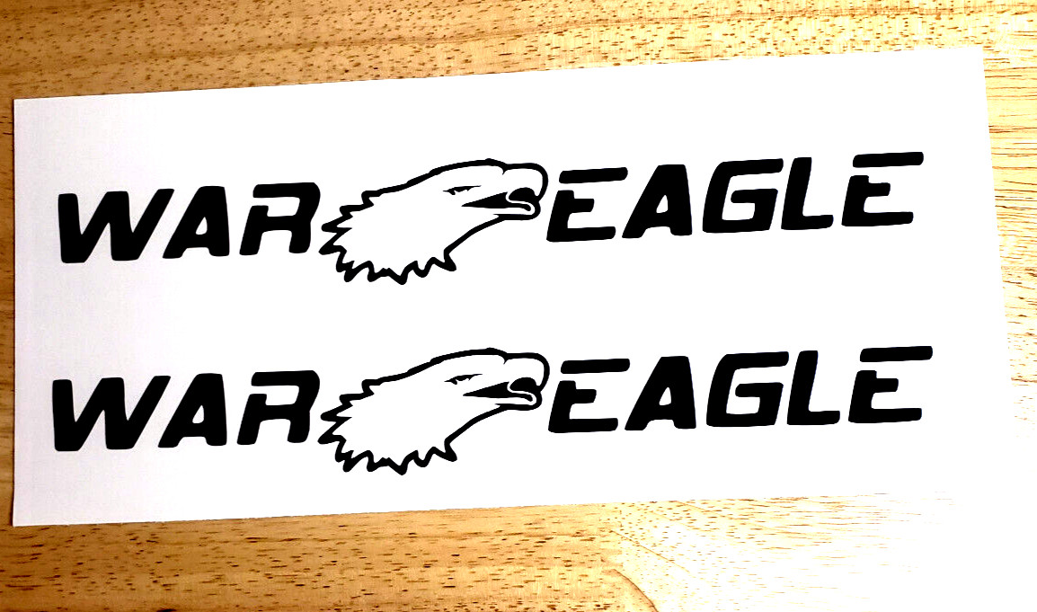 War Eagle Boat Decals Stickers GLOSS BLACK 16" (2) FAST USA