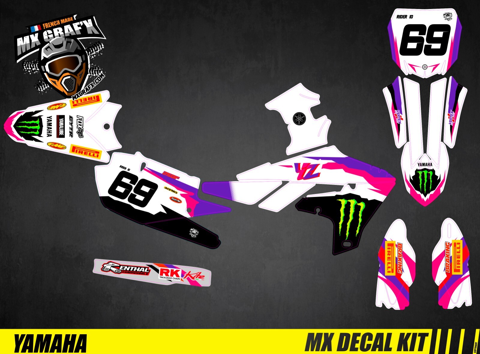 Motorcycle Decal Kit for Yamaha YZ / YZF – Replica 50th Anniversary