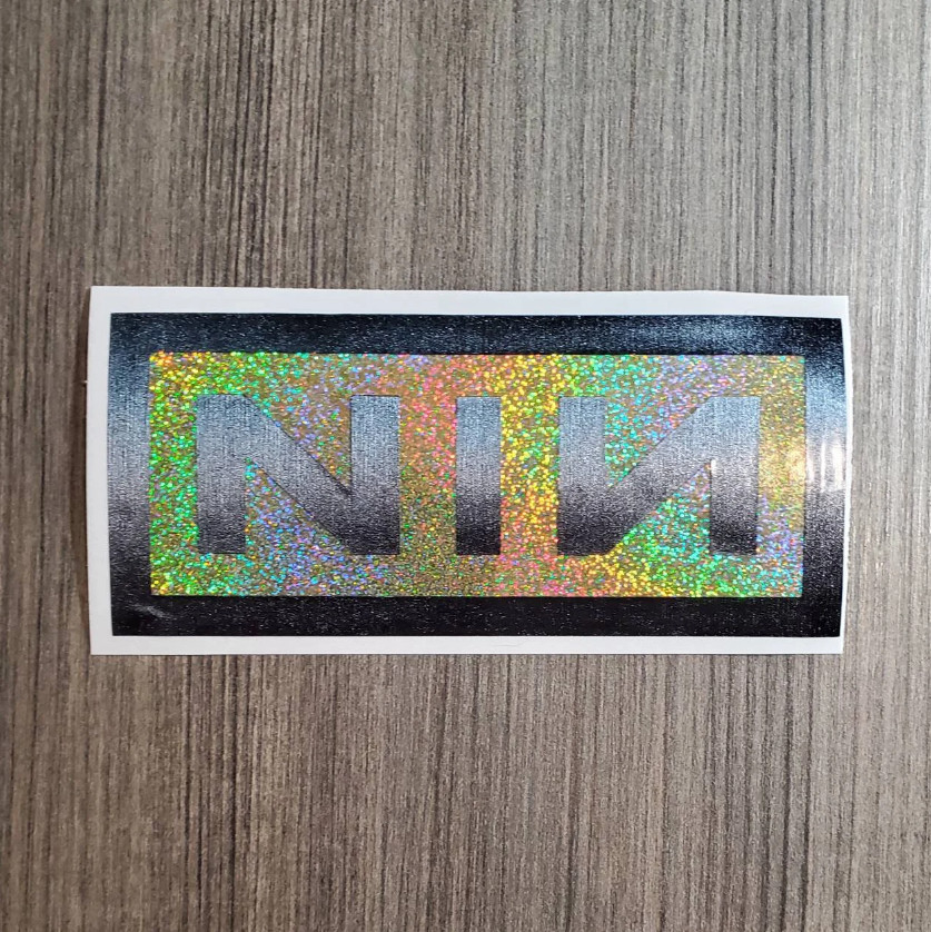 Nine Inch Nails – Premium Brushed Steel & Holographic Decal 6"