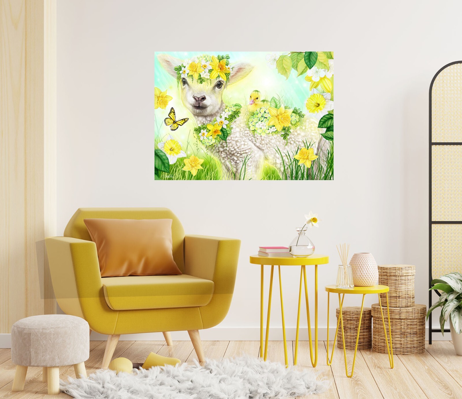 3D Animal White Sheep A2354 Wall Stickers Wall Murals Wallpaper Sheena Pike Vera