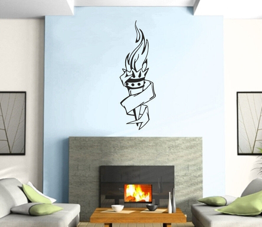 Torch Flame Fire Olimpic Games Mural Urban Art Wall Art Decor Vinyl Sticker z372