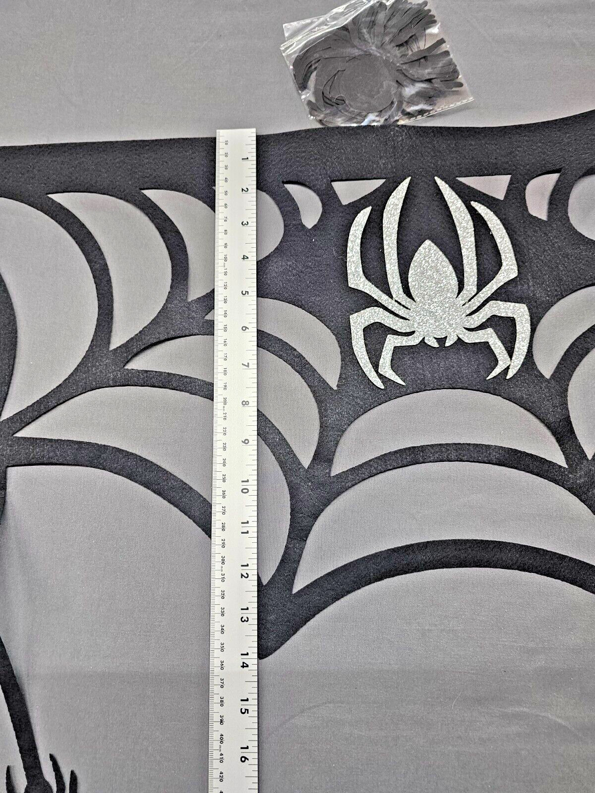 2 Packs Halloween Spider Flower Black window Scarves Black Spider Web 31×24"