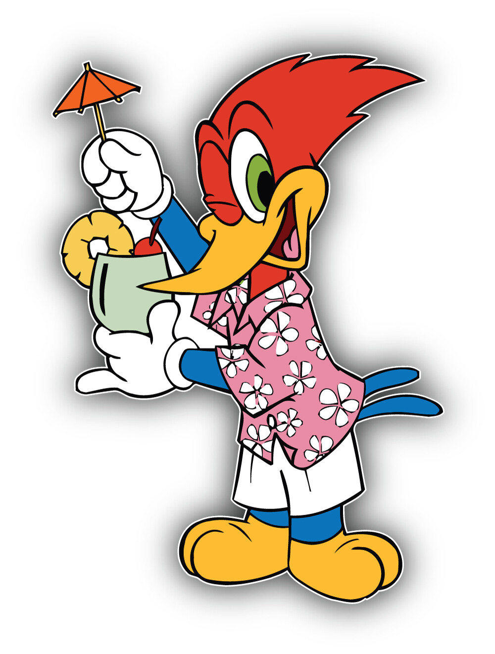 Woody Woodpecker Cartoon Cocktail Sticker Bumper Decal – "SIZES"