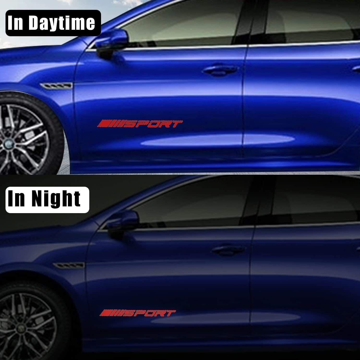 Pincuttee 14pcs Car Decal Stickers,Wheel Rim Decal Sticker,Sport Logo Reflective