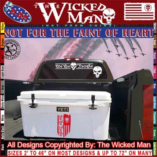 The Wicked Man – We The People Text USA Skull Decal Sticker