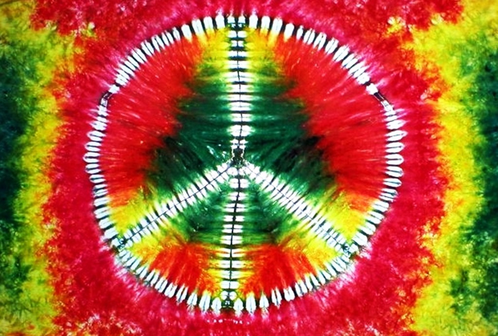 Rasta Tie Dye Peace Sign Vinyl Sticker Decal Hippie Gypsy Biker Rock n Roll Yeti