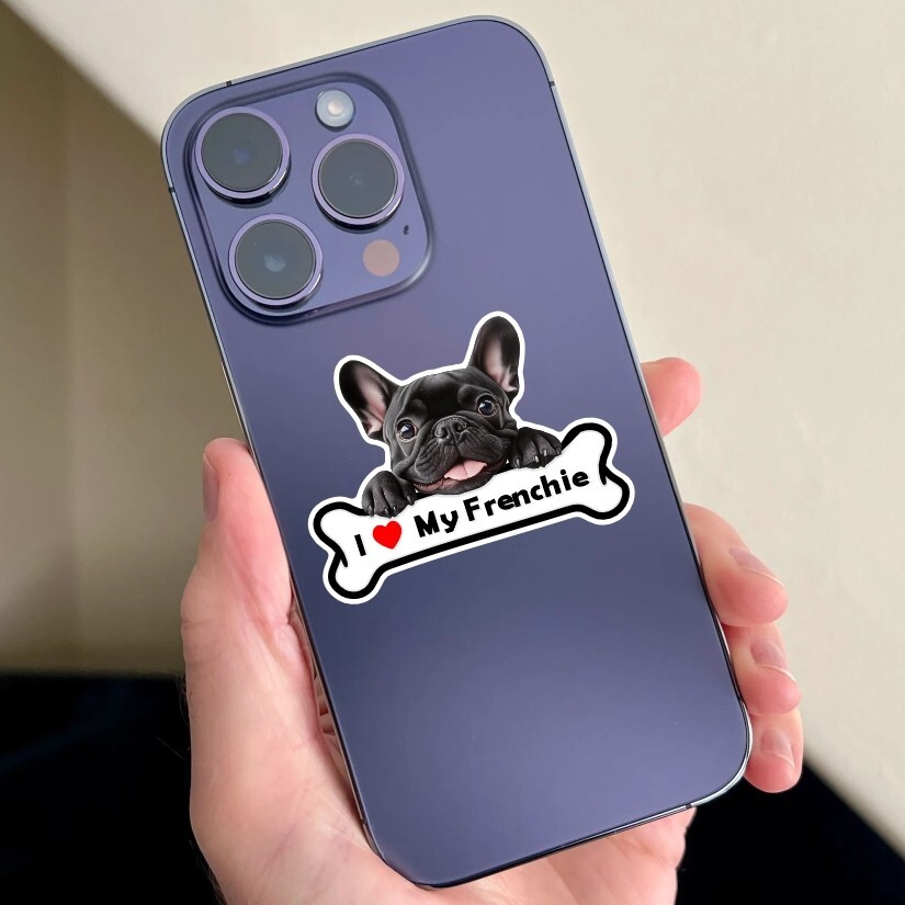 I Love My Frenchie, French Bulldog, Sticker, Peel N' Stick, Different Sizes