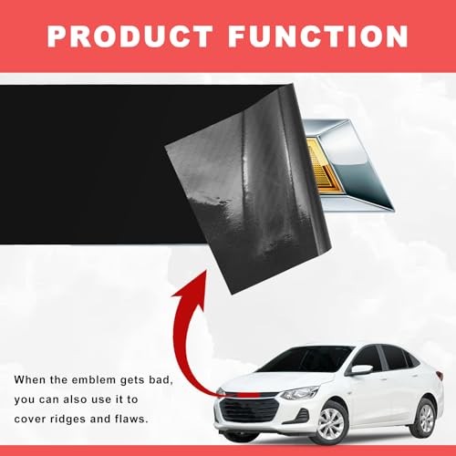 3PCS Emblem Wrap Kit Compatible with Bowtie Logo Wrap Stickers Matte Black