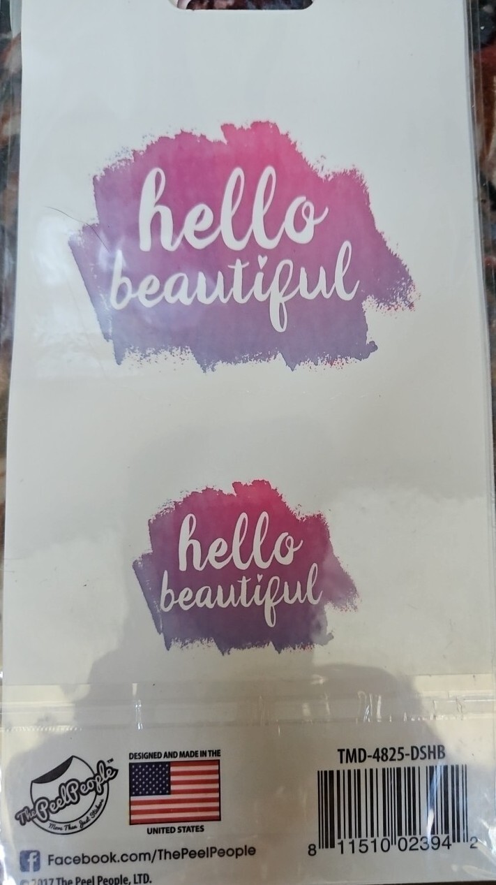 THE PEEL PEOPLE REMOVABLE DECALS READ HELLO BEAUTIFUL