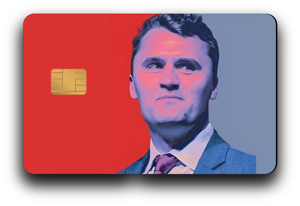 Charlie Kirk Red & Blue Portrait Credit Card Skin 2-Pack – Decal