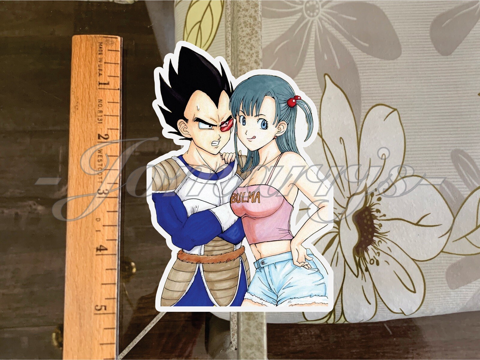 Dragon Ball Z Anime Bulma & Vegeta “I AM Smiling” Custom Sticker Decal DBZ manga