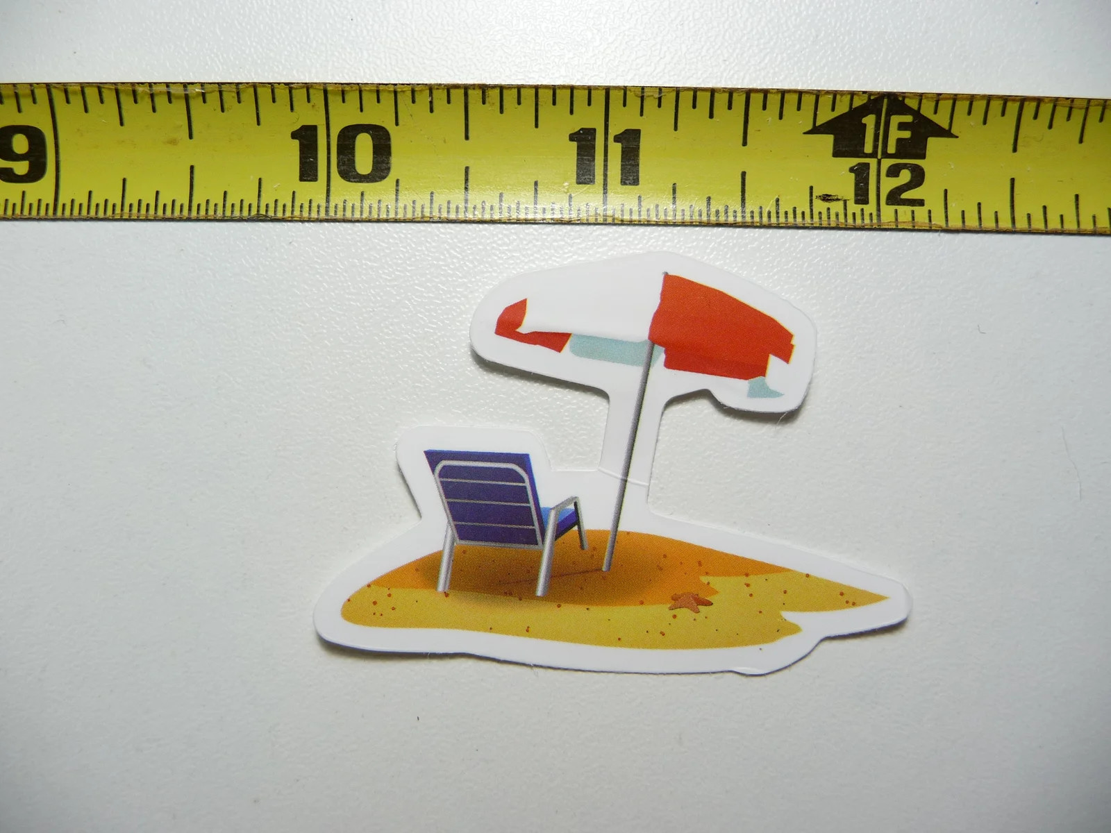 LONE BEACH CHAIR UNDER UMBRELLA HAWAII SMALL STICKER DECAL WALL FUNNY