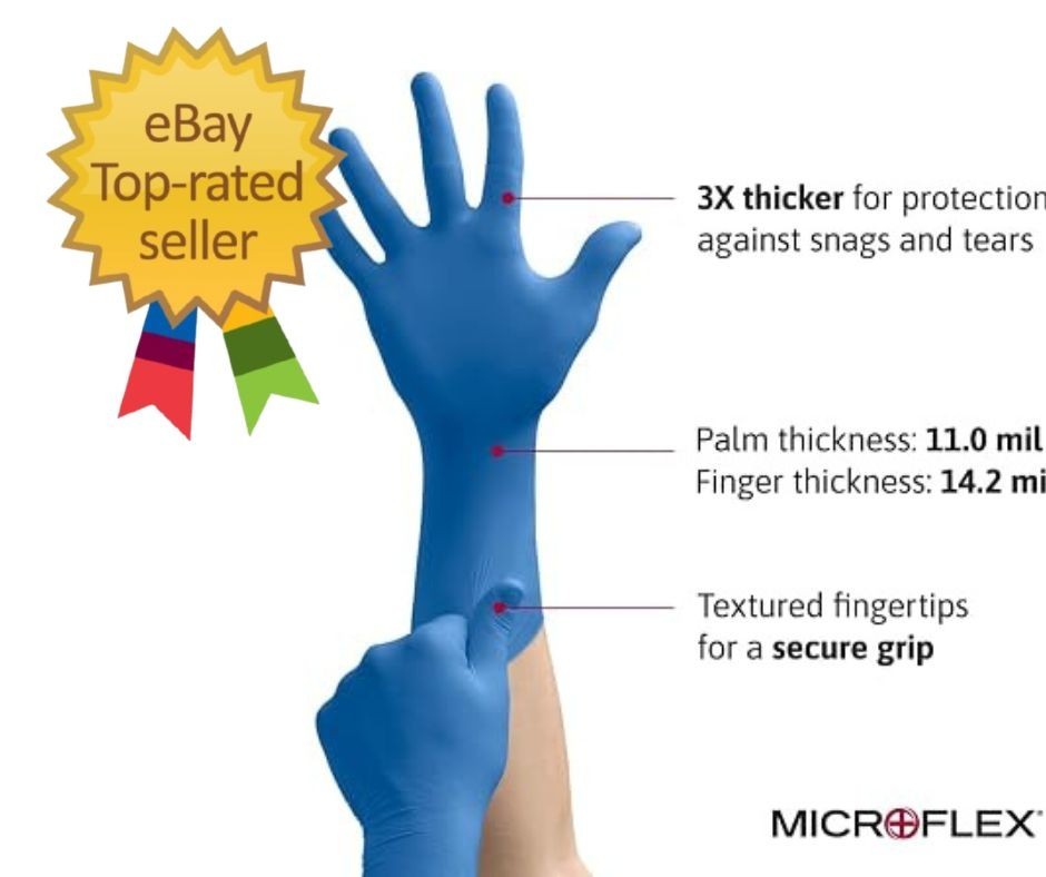 Microflex SafeGrip SG-375 Extra Thick Disposable Latex Gloves for Life Scienc…
