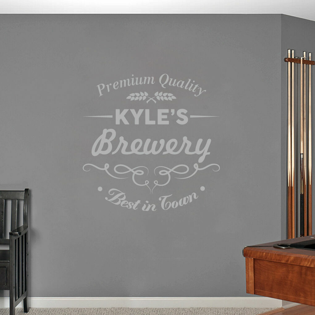 Custom Brewery Bar Wall Decal – Personalized, Man Cave, Kitchen, Dining Room