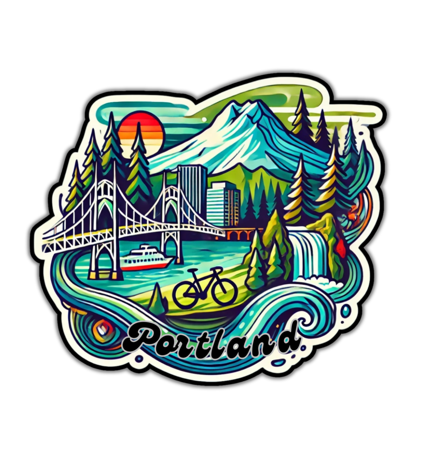 Portland Oregon Fridge Magnet